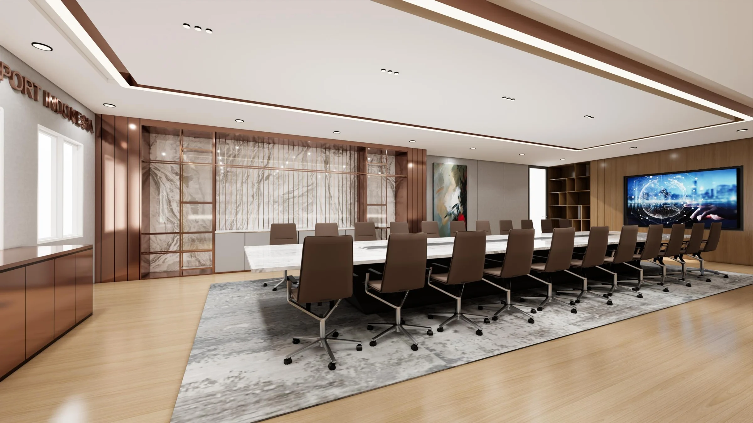 Trần gỗ & không gian cộng tác — Design visualisation