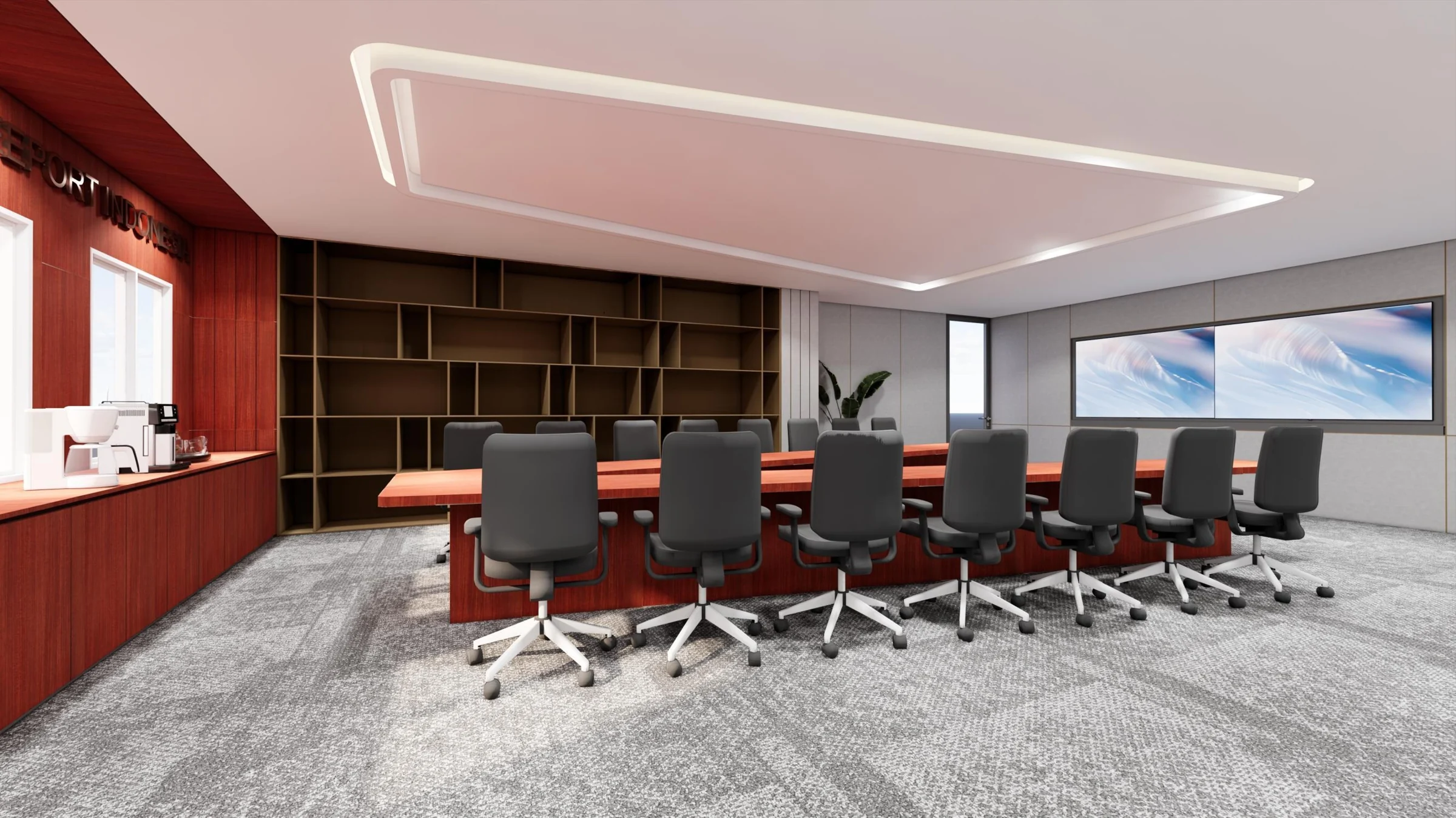 Trần gỗ & không gian cộng tác — Design visualisation