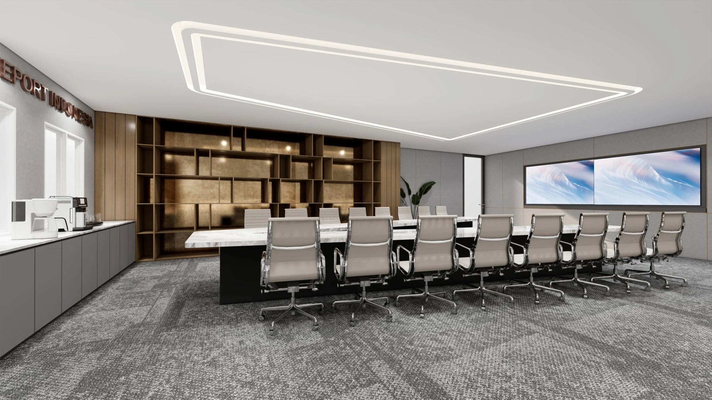Trần gỗ & không gian cộng tác — Design visualisation