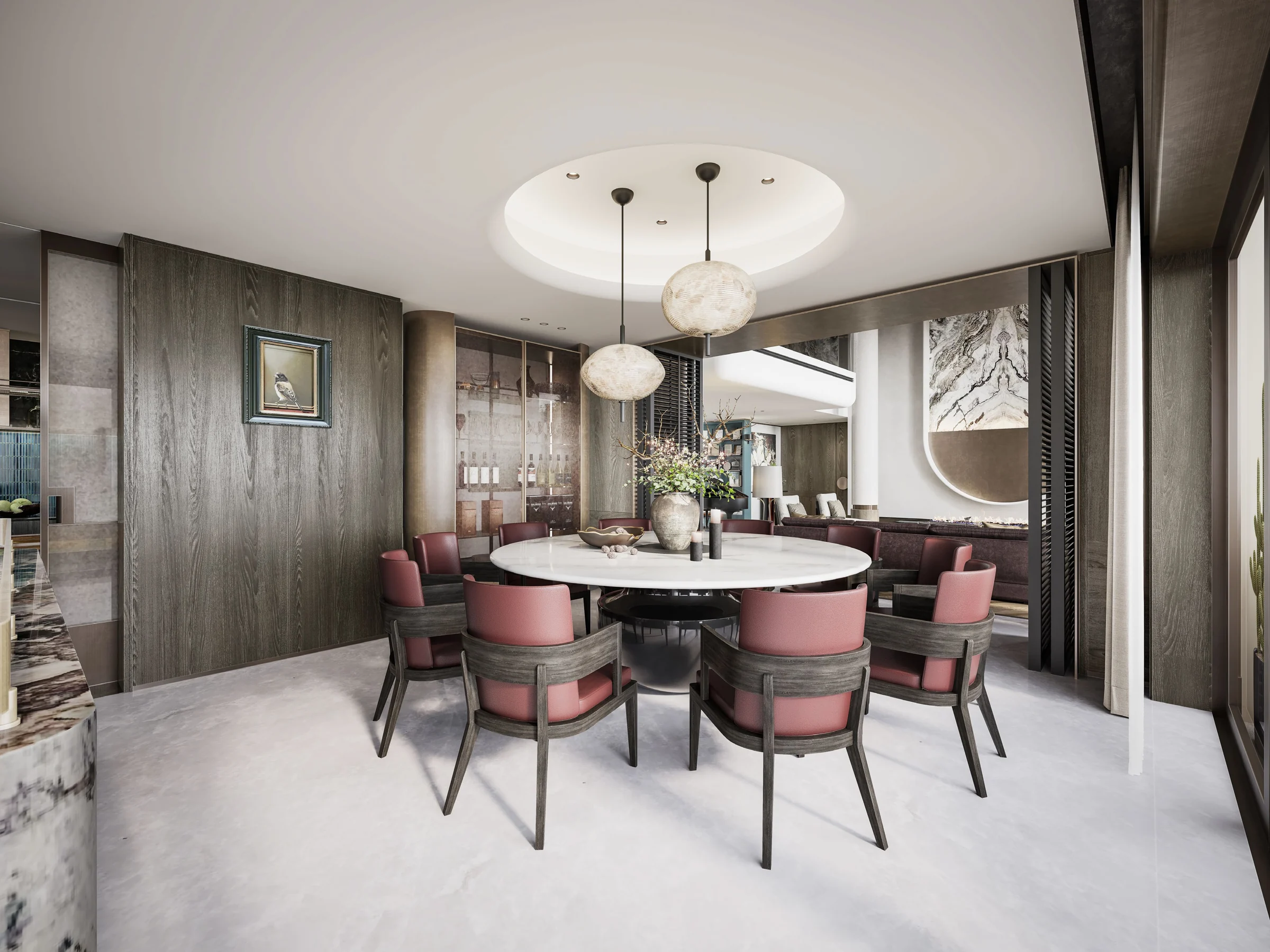 Nhà ở với bảng màu tiết chế — Design visualisation
